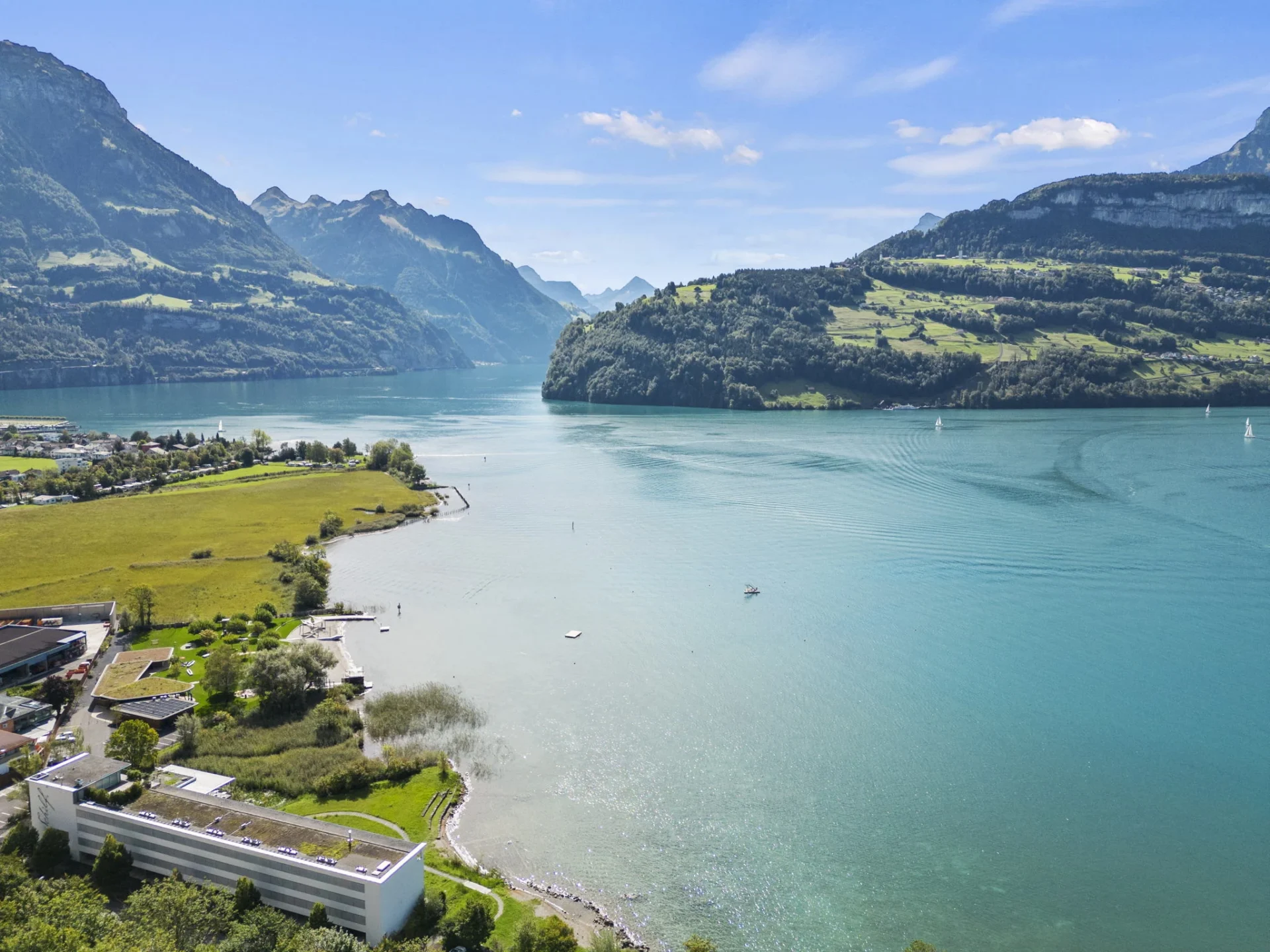 Luftaufnahme von Bauland in der Zentralschweiz