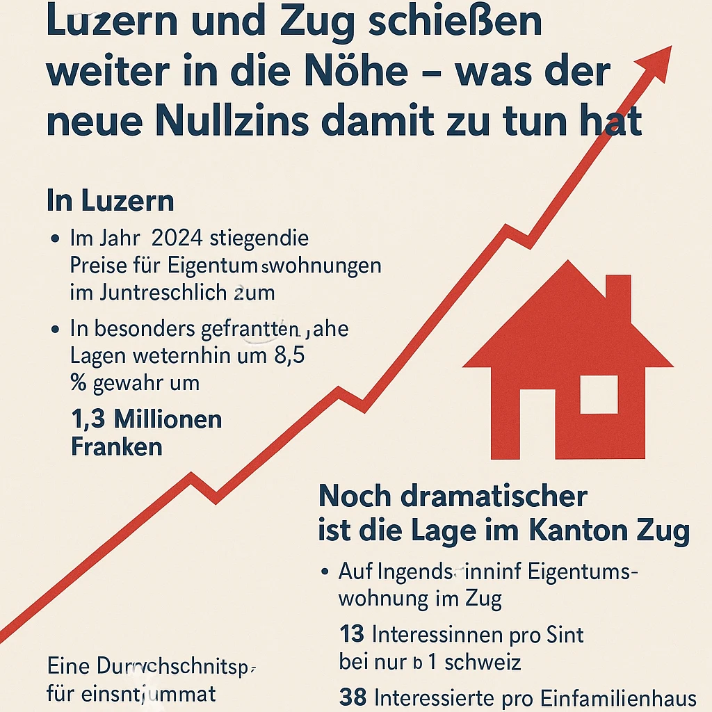 Steigende Immobilienpreise in Luzern und Zug