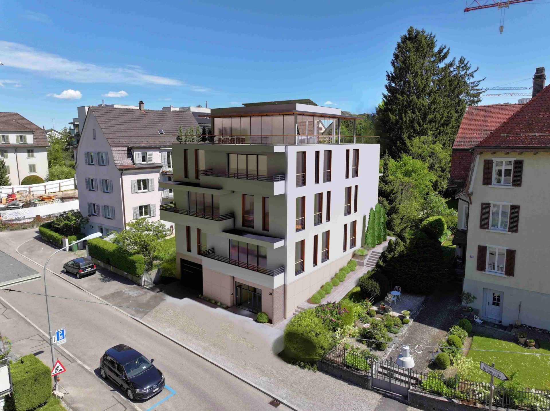 Visualisierung des Wohnbauprojekts in Zürich-Seebach
